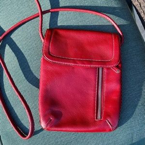 Tignanello Flat Pebble Leather Messenger Style Crossbody
